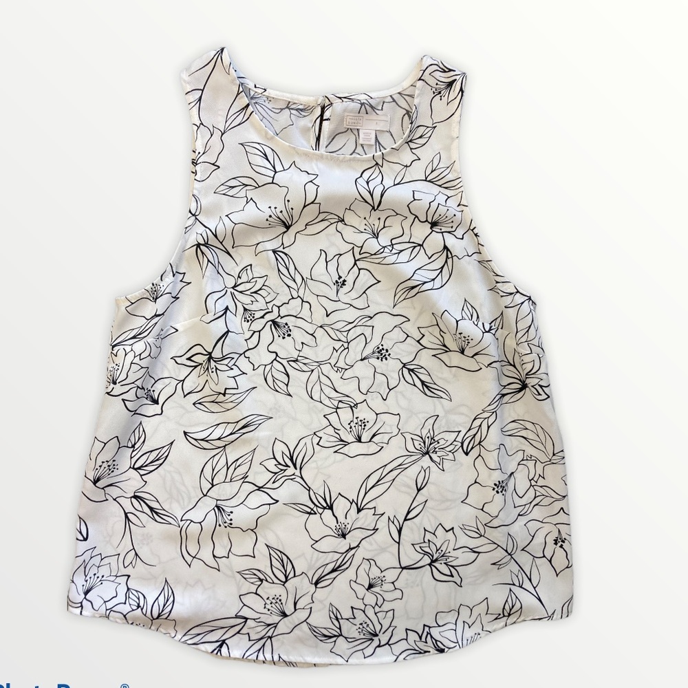 14th and Union Sleeveless Graphic floral Blouse S